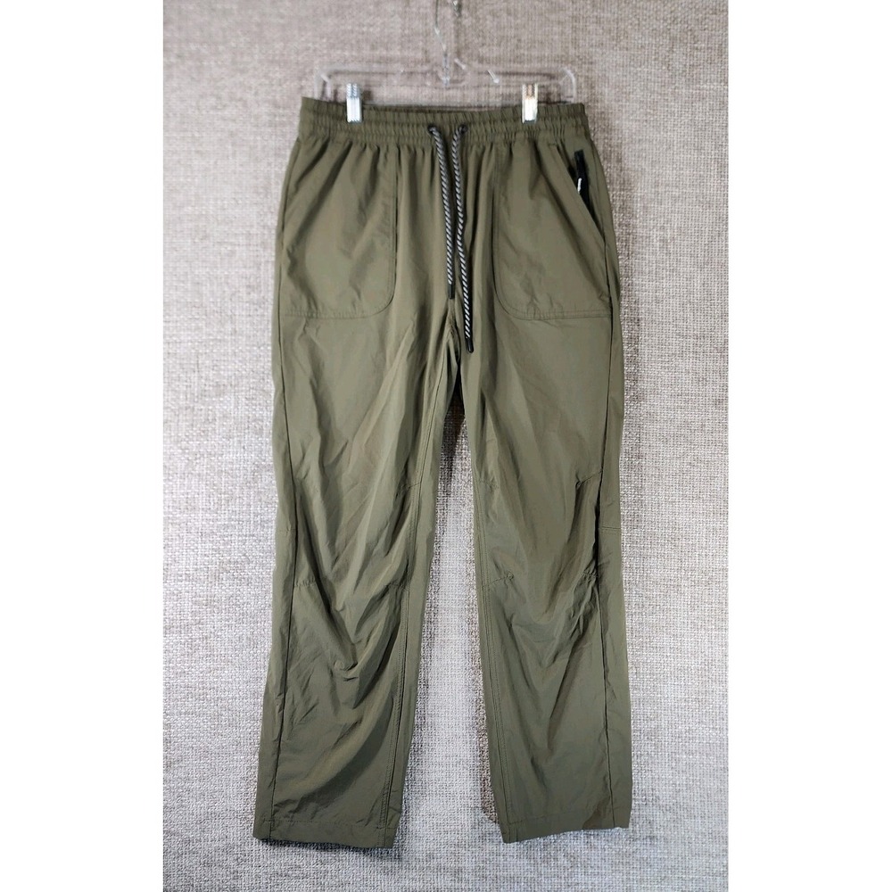 Bearded Goat Stretch Nylon Joggers Mens *M-L Green Ripstop Lightweight 30x27.5